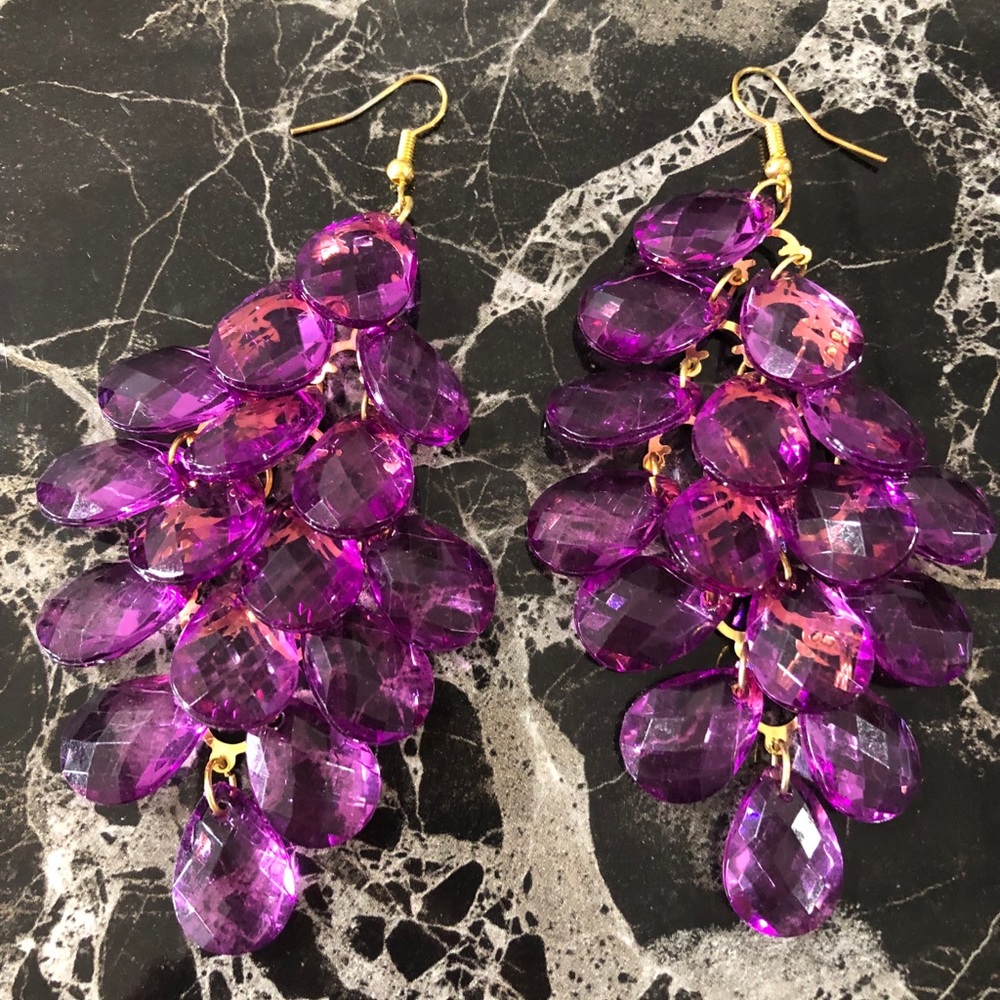 Purple Cascading Earrings
